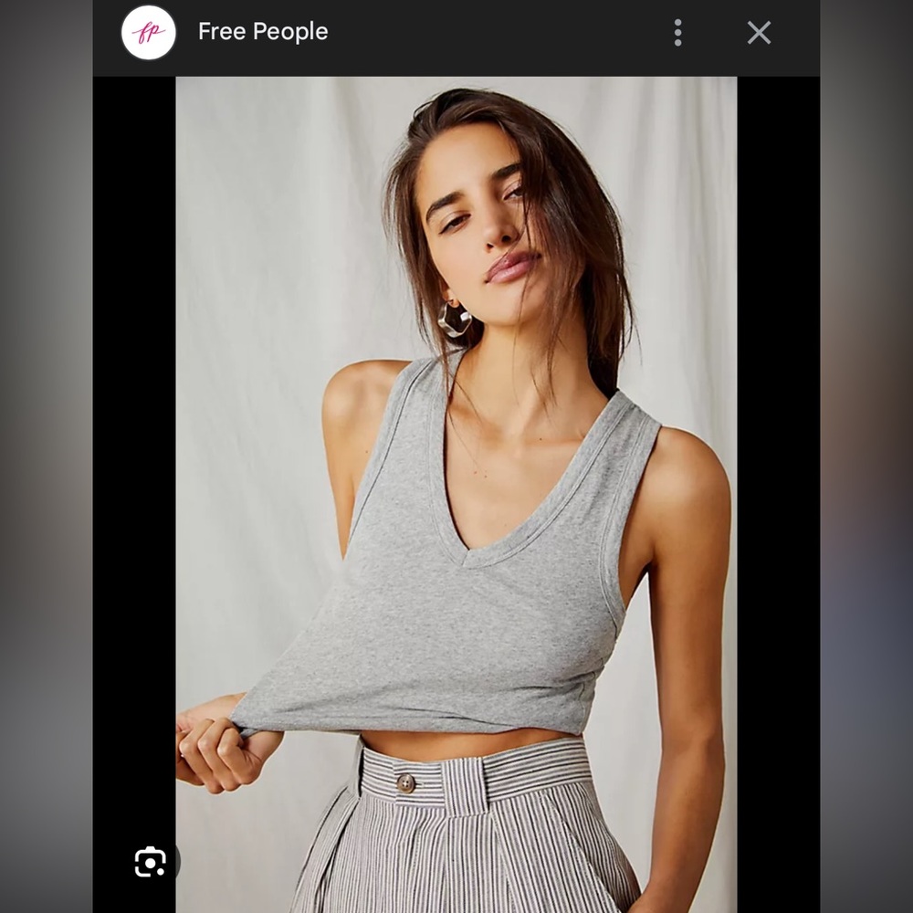 Free People Intimately RacerBack Tank Top Size Small in Grey - Free People Tank